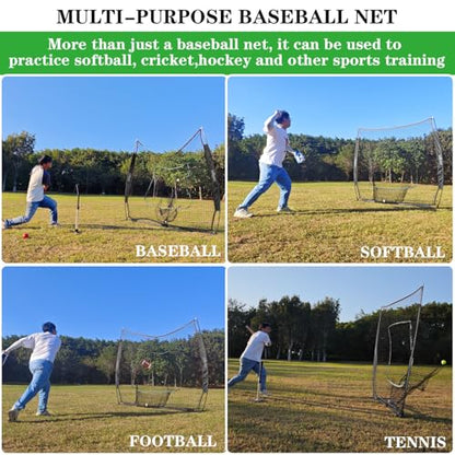 7×7ft Baseball Softball Practice Net- Portable Baseball Net for Batting, Hitting, Pitching Come with Carry Bag, Training for Players of Any Skill Level - Easy Assembly