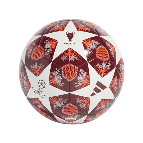 Adidas UEFA Champions League Soccer Ball - color: White/Solar Red/Collegiate Burgundy/Club, size: 3