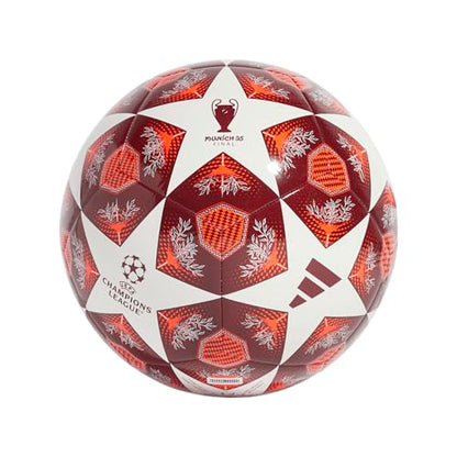 Adidas UEFA Champions League Soccer Ball - color: White/Solar Red/Collegiate Burgundy/Club, size: 3