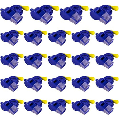 24 Packs Sports Whistles with Lanyard, for Coaches, Referees and Officials - color: Blue