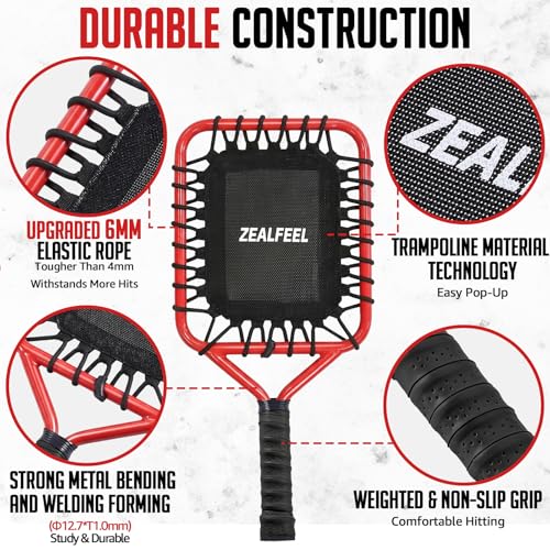 ZEALFEEL Baseball Racket for Fly Balls, 19-Ounce Fungo Racket Baseball/Softball Training, Scientific Weighted Bat with Ergonomic for Parents & Coaches, Hitting Ground Balls, Pop Flies & Line Drives