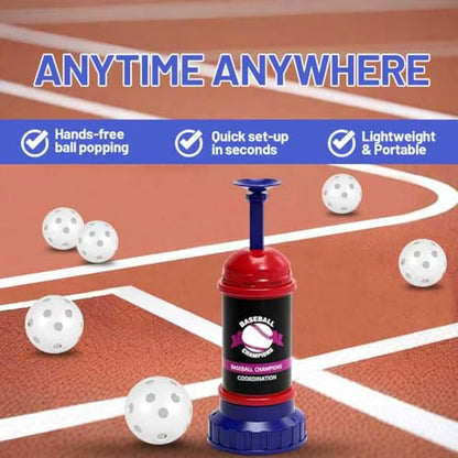 Portable Baseball Hitting Training, Tee Ball Popper Batting Practice Tool,Hitting Tee for Perfect Swings, Batting Machine for Practicing Hitting Without a Pitcher