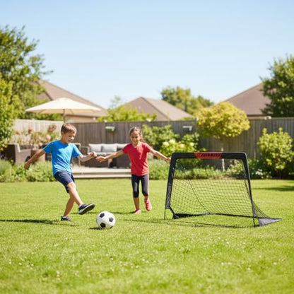 L RUNNZER Kids Soccer Goal, Pop Up Soccer Goal Net for Backyard, Set of 2 with Portable Carrying Case - color: Black, style: 4'x3', 2 Set
