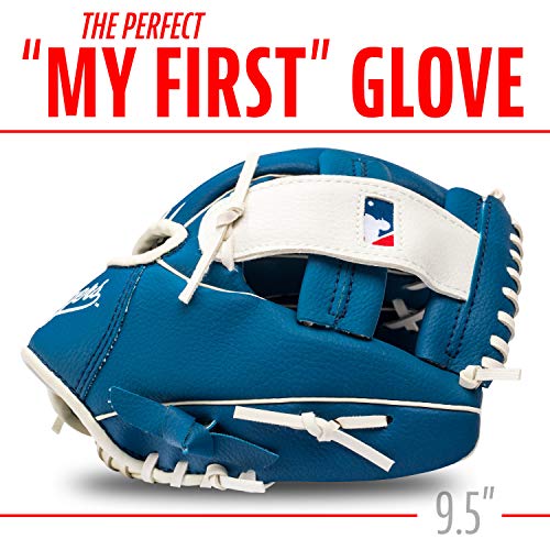 Franklin Sports MLB Youth Teeball Glove and Ball Set - Kids Baseball and Teeball - Perfect First Kids Glove - 9.5"