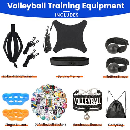 Davllin Volleyball Training Equipment Aid,Premium Volleyball Rebounder Trainer Kit,Solo Practice Trainer for Serving Setting Spiking and Arm Swing,Volleyball Gifts for Teen Girls & Boys - style: 13-in-1 Ultimate