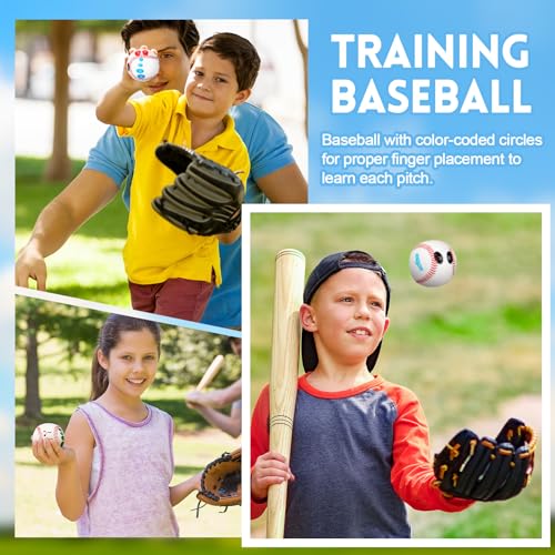 RoundFunny Training Baseball with Finger Placement Markers Baseball Training Equipment for Teenagers Beginners to Learn Multiple Grips - style: Classic