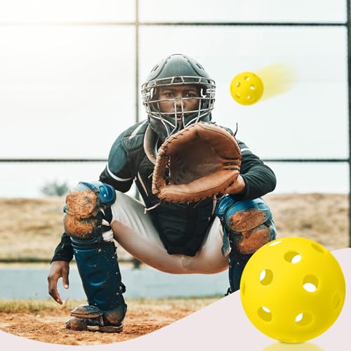 Lunmon 36 Pcs Practice Baseball 42mm Small Training Balls Plastic Hollow Softballs Golf Balls with a Drawstring Bag for Backyard Hitting Batting Training Indoor Outdoor Use