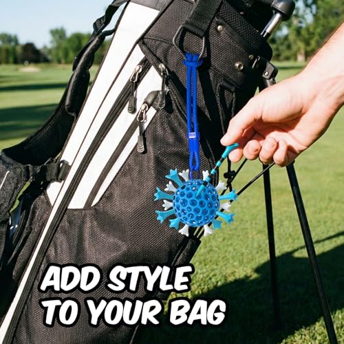 Professional Plastic Golf Tees 50/60/100 Pack (3-1/4" or 2-3/4"), Enhanced Durability & Stability, Engineered to Minimize Friction and Side Spin - color: Blue (1-1/2'', 20pcs & 3-1/4'', 30pcs) + tee holder