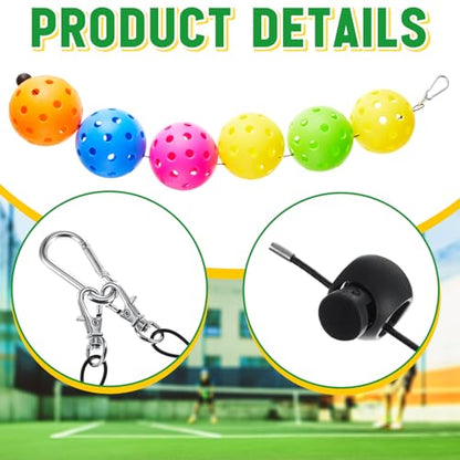 5 Pcs Ball String Holder Compatible with Pickleball Stringer Cable Chord for Storage Balls with 1 Nylon Buckle 10 Metal Buckle Portable Holder Compatible with Pickleball Accessories