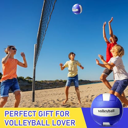 Soulchen 4 Pack Volleyball Official Size 5 Soft Official Volleyballs Kits with Pump Needles Mesh Bag Beginners Training Equipment Volleyball for Outdoor Gym Backyard Park Beach to Play Games