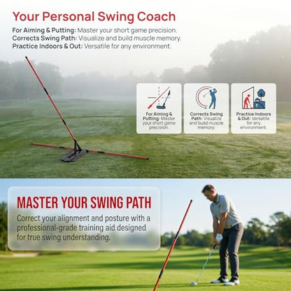 WIGERLON Premium Golf Alignment Stick Holder - Blue Brick Golf Swing Path Trainer & Alignment Tool,Swing Trainer Practice Teaching Aid Driving Range for Aiming, Putting, Swing