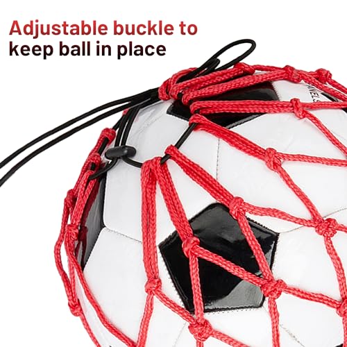 2PCS Soccer Ball Net Soccer Training Equipment, Football Kick Throw Solo Practice Training Aid, Upgrade Soccer Nets for Kids Youth Adults for Ball Size 3, 4, 5