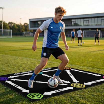 Britimes Soccer Training Mat Football Footstep Training Mat 35 * 24 in - color: Colorful
