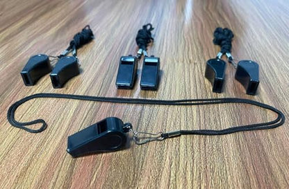 20 Pcs Plastic Loud Whistles with Lanyard for Referee Coaches Basketball Football Sports Training Game Event Lifeguard Survival Emergency Fun School Kids Tool Set Suppliers - color: Black