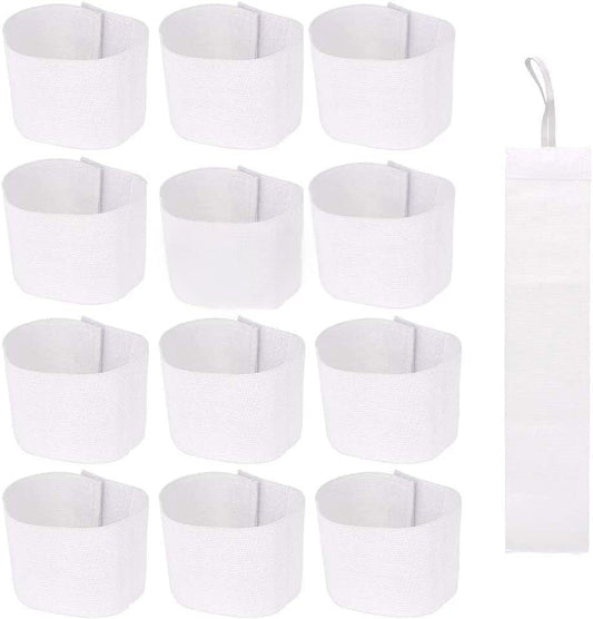 11 Pcs White Armbands Soccer Football Rugy Captain Armbands Mourning Armband for Multipurpose Use,DIY,Restaurant,Team Sport,Hospital,School