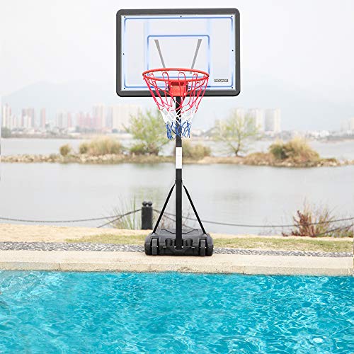 PEXMOR Pool Basketball Hoop & vplleyball Poolside, Portable for Swimming Pool, Upgraded Water Basketball Backboard Stand for Pool Indoor Outdoor - style: Black
