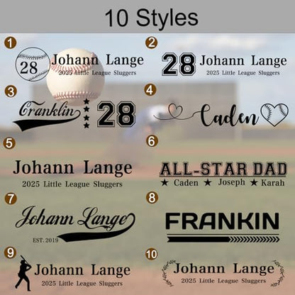 Personalized Mini Baseball Bat 18" Custom Engraved Wood Bats for Tee Balls Customized Name Number Text for Little League,Training Games, Softball Team, Coach - 8 Colors
