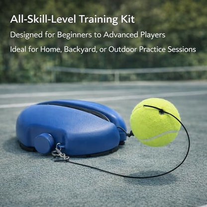Solo Tennis Trainer Rebound Ball with String, Portable Self Practice Tennis Ball Kit, Elastic Rebound Training Tool for Beginners and Adults, Anti-Tangle Design, Adjustable Rope