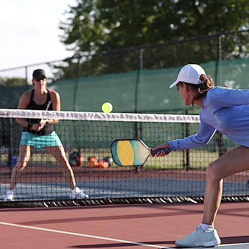 FOBAKY Pickleball Balls, Sports Outdoor Pickleballs, 40 Holes Outdoor Pickle Balls with Mesh Bag for Man and Women