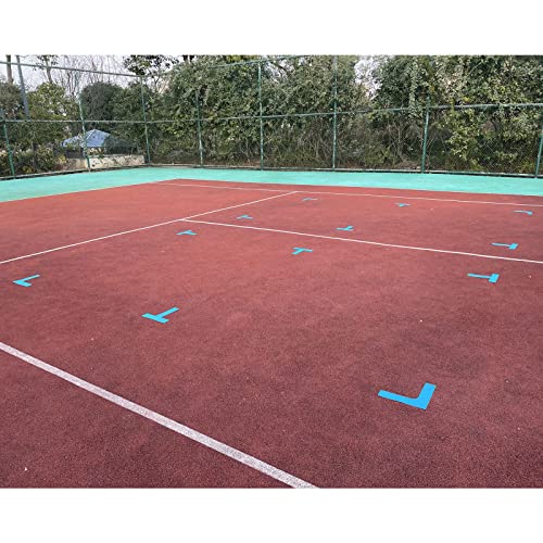 Court Lines Marker Kit Throw Down Markers Create Your Own Mini Pickleball Tennis Court (Blue-Yellow T L Shape)