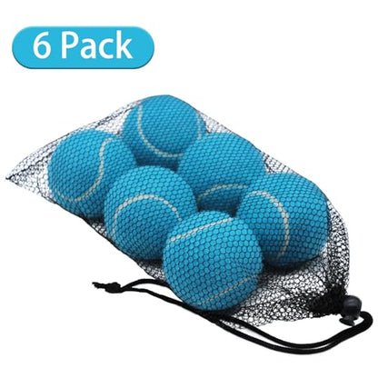 SHYUJAJIE Tennis Balls, 6 Pack Training Tennis Balls,High Elasticity Practice Balls for Beginner, Playing Balls for Dogs - color: Blue