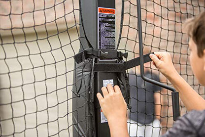Silverback Basketball Yard Guard Defensive Net System Rebounder with Foldable Net and Arms into Pole, White/Black, Large