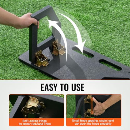 VEVOR Soccer Rebounder Board, Portable Soccer Wall with 2 Angles Rebound, Foldable HDPE Kickback Rebound Board, Soccer Training Equipment for Kids and Adults, Passing & Shooting Practice - size: 32"X12"