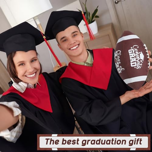 4 Pcs Autograph Football Soccer Gift Blank Signature Official Size Footballs Gifts with Acrylic Stand and Signature Pen Pump Two Tone Panels for Coach Gifts Anniversary Birthday - style: Graduation