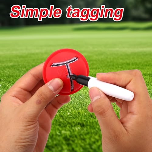 Golf Ball Marker Set, Golf Ball Line Marker Tool with Marking Pen Red Plastic Alignment Labeler Stencil Accessories for Precision Putting & Target Line Accuracy - style: Style A