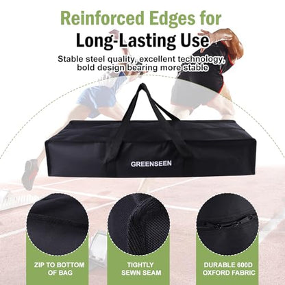 31.5" Foldable Extra Large Sports Duffel Bag For Track Starting Blocks - Waterproof Oxford, Black - with Zippers & Handles - Portable Track Bag, Foldable Gym Bags, Carry Bag for track and field