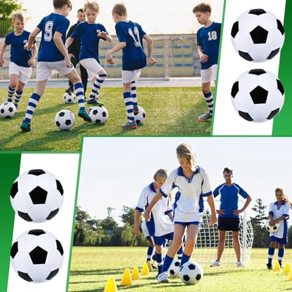 Leyndo Deflated Soccer Balls Size 5 Bulk with Pumps Deflated Soccer Balls with Pump Needles Set Christmas Operation Gifts for Adults Donation Charity Train Practice Game - color: White Black