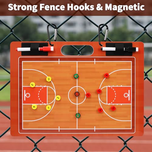 Magnetic Coach Marker Boards, Dry Erase Double-Sided Coach Lineup Clipboard, Coaches Gift, Fit for Basketball, Football, Soccer, Baseball - style: Basketball