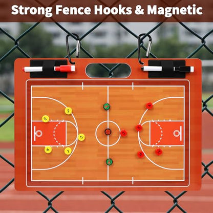 Magnetic Coach Marker Boards, Dry Erase Double-Sided Coach Lineup Clipboard, Coaches Gift, Fit for Basketball, Football, Soccer, Baseball - style: Basketball