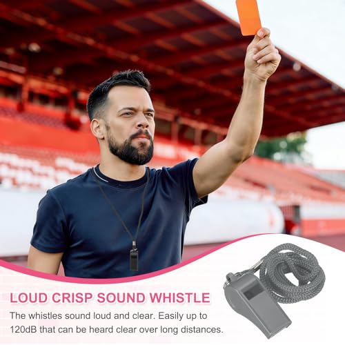Whistles with Lanyard, Training Sports -Fitting for (Coaches/Referee/Outsides/Team Events) - color: Gray