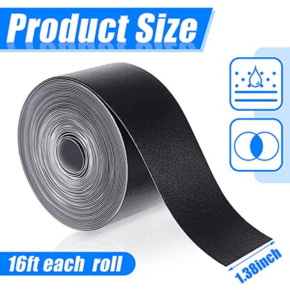Deekin 2 Pieces Racket Protection Tape Racquet Head Guard for Tennis Practice Racquetball, 16.4' Roll - color: Black