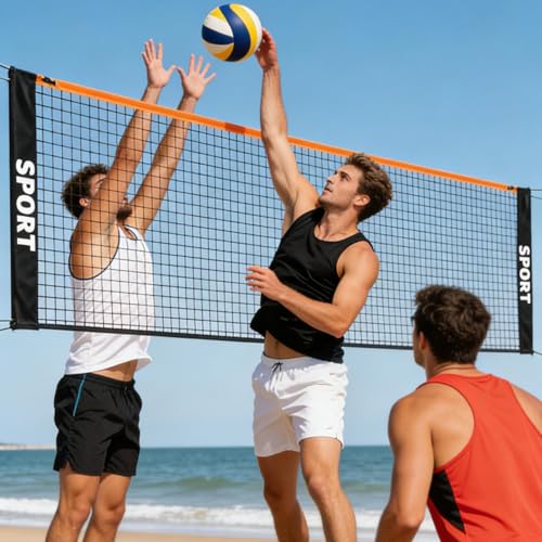 Badminton Net Portable,Foldable Height Adjustable Weatherproof - Tennis Net Outdoor Games | for Kids Adults Sports Training Practice Beach Court Driveway Park Playground Outdoor - size: 4.1m