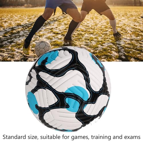Drfeify Training Soccer, No. 5 Unisex Soccer Adult Training Standard English Football for Games Practice (Blue)