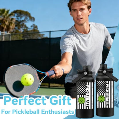 Fufandi Pickleball Gifts - Pickle Ball Dink Responsibly - Christmas, Birthday Gifts for Men, Women, Pickleball Lovers, Player Coach - Pickle Ball Water Bottle 32oz - color: Pickleball Black