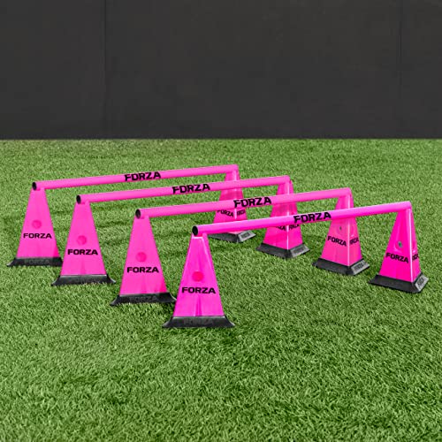FORZA Cone & Hurdle Training Sets | Improve Your Speed & Agility Skills - Available in 3 Styles and 8 Colors - color: Pink, style: Pro Tri Cone