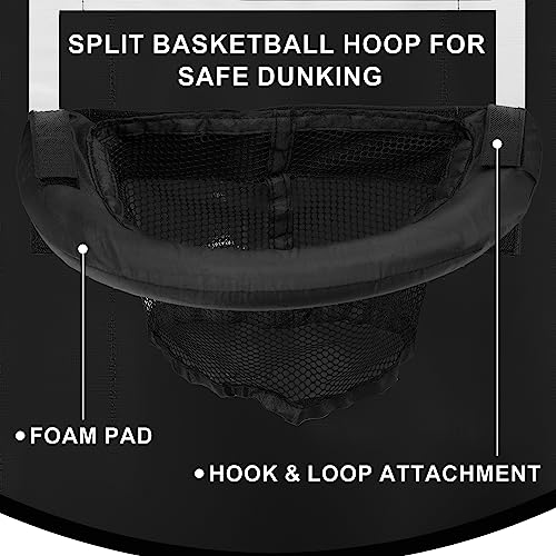 Breakaway Rim Basketball Hoop for Dunking with Mini Basketballs Trampoline Attachment Indoor & Outdoor Use