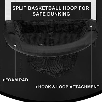 Breakaway Rim Basketball Hoop for Dunking with Mini Basketballs Trampoline Attachment Indoor & Outdoor Use