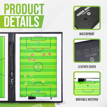 ZPU Dry Erase Coaching Board, Magnetic Coaches Clipboards, Portable Foldable Tactics Board with Dry Erase Marker Pen and Magnets – Basketball, Football, Soccer, Hockey