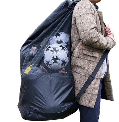 Extra Large Mesh Ball Bag Waterproof Equipment Duffel Bag Heavy Duty Net Ball Shoulder Bag Basketball Volleyball Soccer Rug Ball Football Carrying Bag Tote Storage Sack with Drawstring for 10-15 Balls - color: #1:49cm*130cm / 19" X 51"