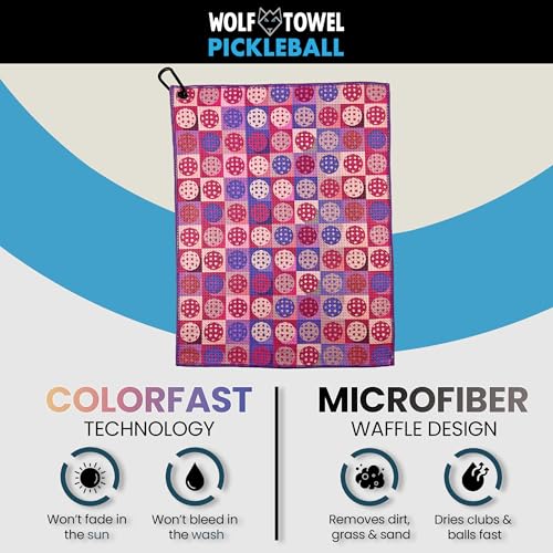 Wolf Golf Towels Pickleball Towel | Pickleball Gifts | Pink Balls | Sport Towel | Retirement Gift - color: Pickleballs in Pink