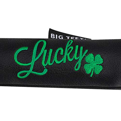 Big Teeth Golf Alignment Stick Covers Training Aid Case Holds 2 Sticks Lucky Clover Pattern - color: Black