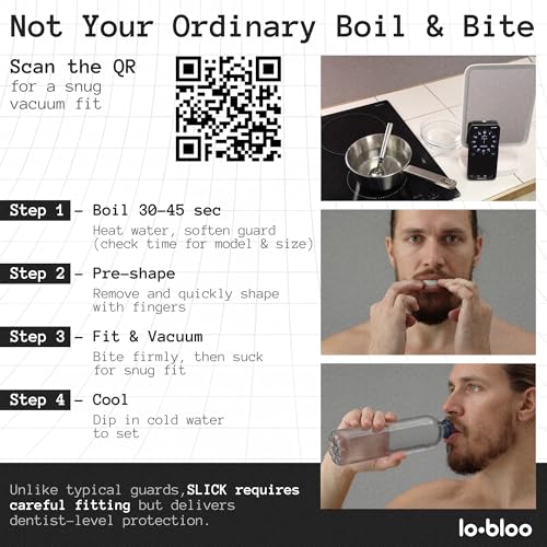 lobloo® PRO-FIT Sports Mouthguard – Ultra Slim 1mm | Dentist-Level Protection | Precision Vacuum-Fit | Oxygen Performance | MMA, Boxing, Football, Basketball. (Large +14yrs, Black)
