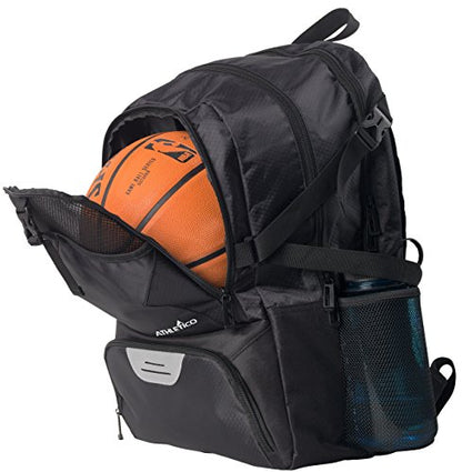 Athletico National Soccer Bag - Backpack for Soccer, Basketball & Football Includes Separate Cleat and Ball Holder - color: Black