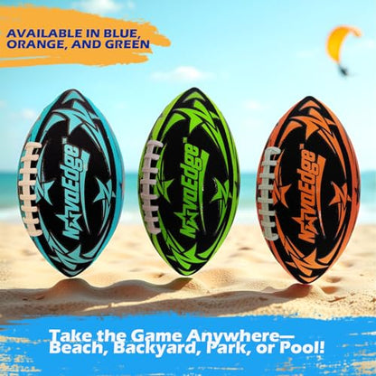 Hydro Water Football - 9.25-Inch Mesh Outer with Rubber Bladder | for All Ages - Pool, Lake, Beach Play | Textured Grip with Real Laces | Includes Pump | Choose 1 or 2 Ball Pack - color: Blue X1