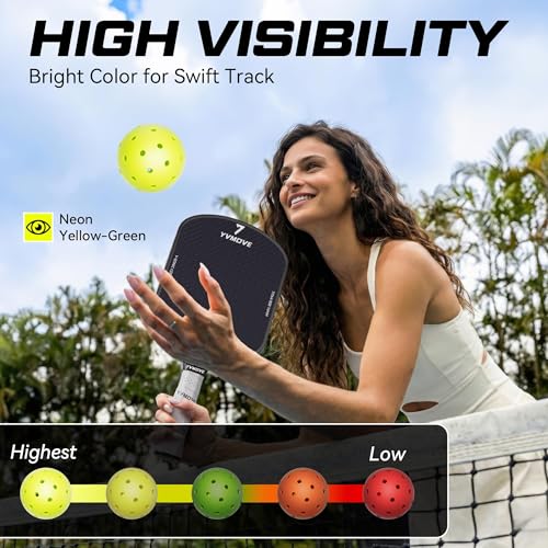 YVMOVE V40Pro Outdoor Pickleball Balls - Seamless Rotational Molding for Crack Resistance - USAPA Standard Bounce&Flight - Neon Green 40-Hole Pickleballs for Tournaments/Family Games (3-Pack/12-Pack) - color: 12 Pack - Neon Yellow