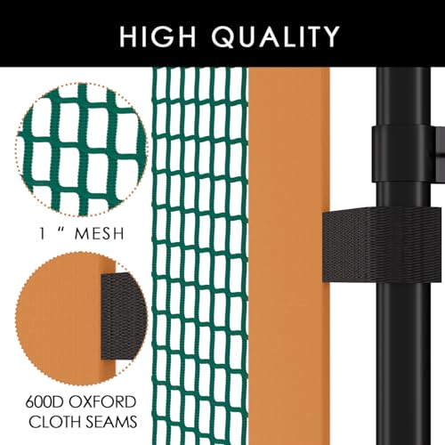MR Tennis Rebounder 12’x6’, Adjustable Tilt Angle Rebound Net, Multi-Sport Portable Bounce Back Net with Wheels, Rebound Wall for Tennis, Pickleball, Lacrosse, Hockey, Softball & Baseball Training